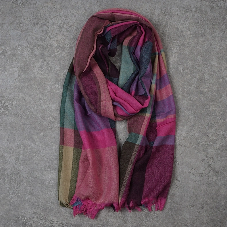 Custom Digital Printing High Quality 80s Density 100% Wool Scarf