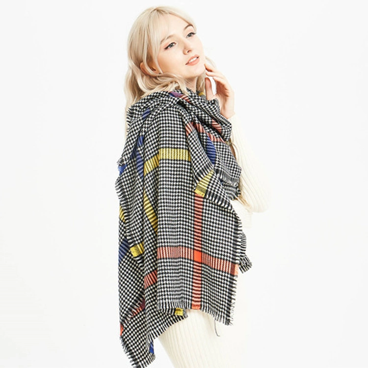 Fashion Cashmere Grid Plaid Blanket Pashmina Ladies Shawl