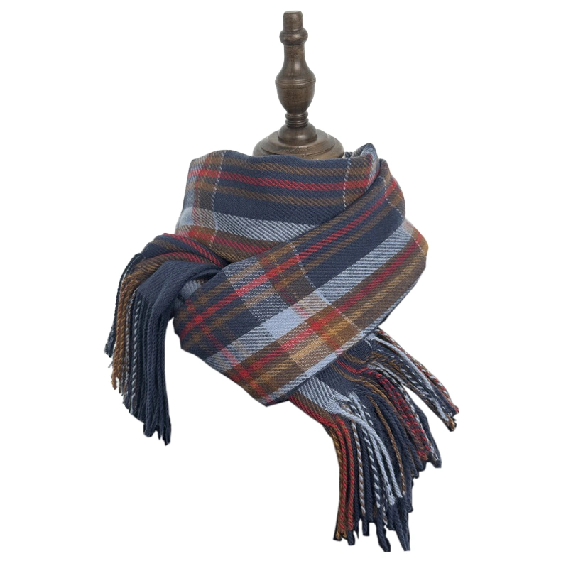 Autumn and Winter Plaid Versatile Warm Neck Shawl