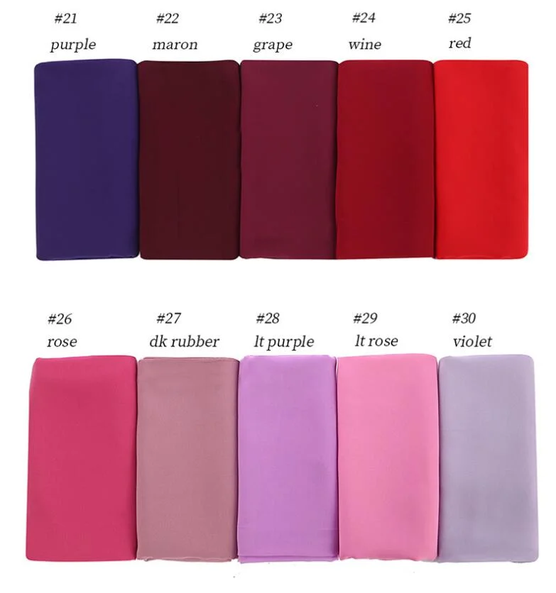 Wholesale Plain Chiffon Scarf Hijab Muslim Women Chiffon Borong Tudung Ladies Shawls