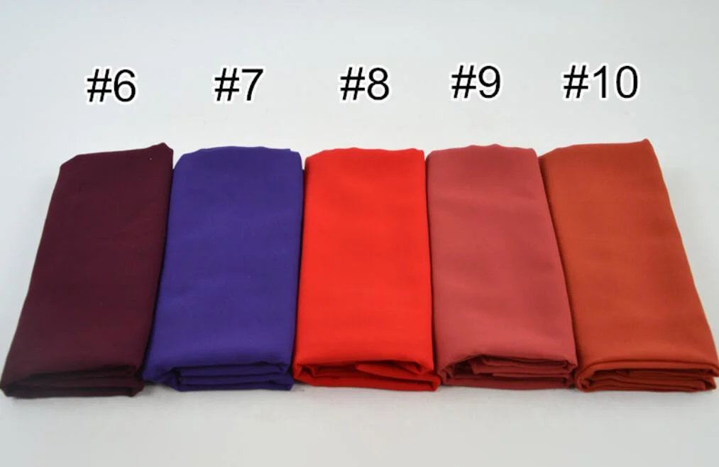 Women Muslim Satin Scarf Wrap Hijab Long Scarves Headwear Solid Color Scarves