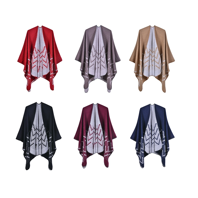 Hot Selling Women Elegant Autumn Winter Cardigan Poncho Cape Shawl Wrap