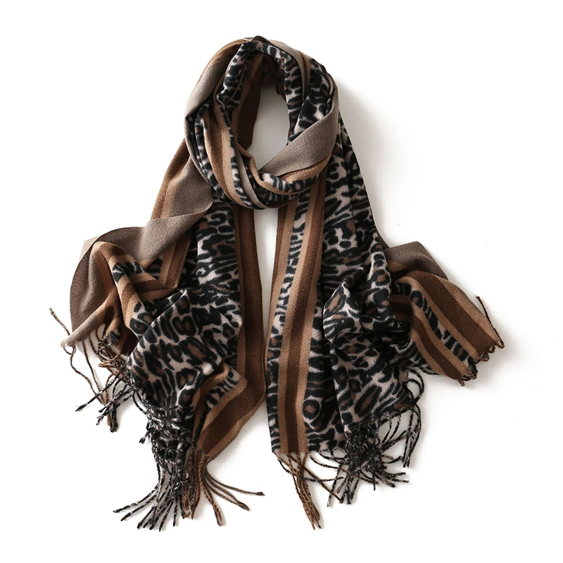 Women&prime; S Fashion Classic Leopard Scarf Imitation Cashmere Long Scarf Shawl