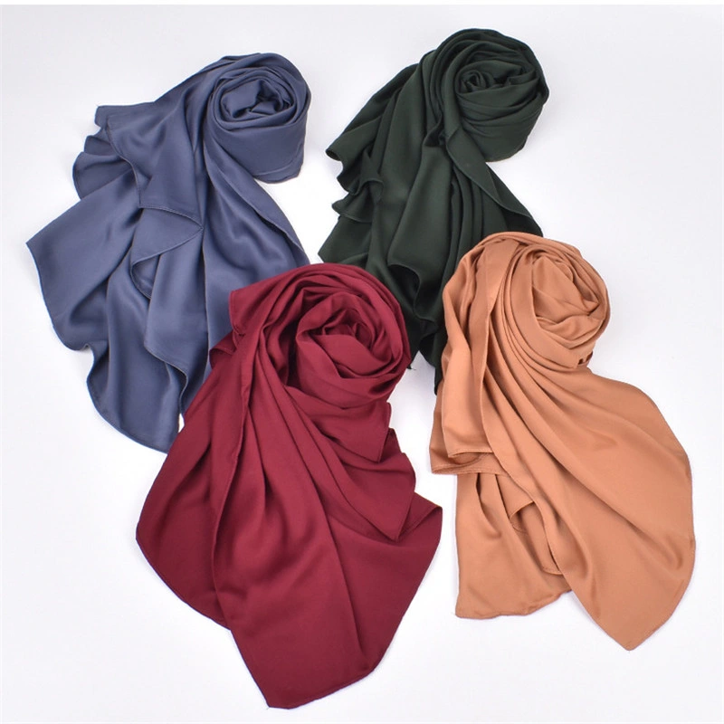 Matte Satin Monochrome Solid Color Long Square Scarf Wholesale