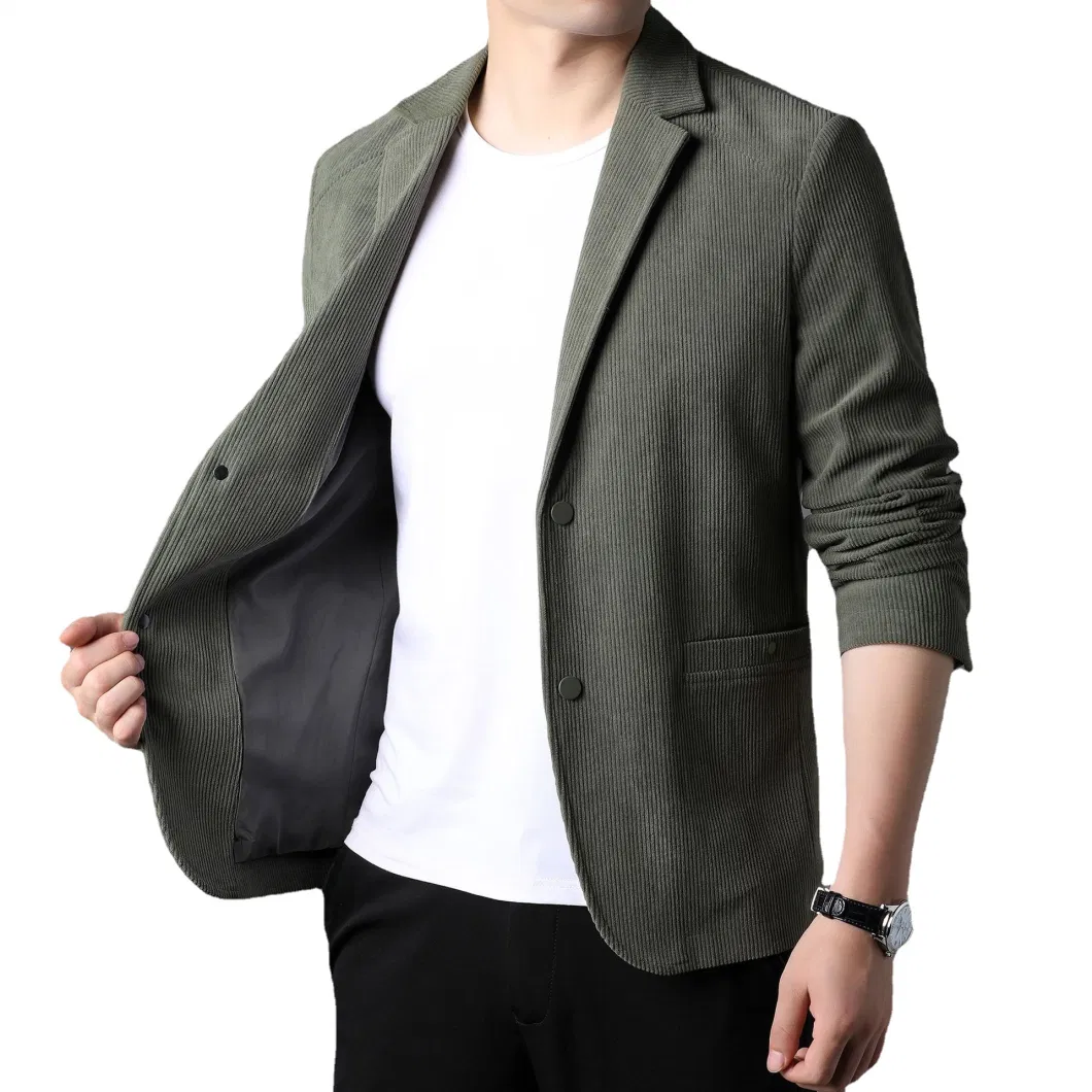 Corduroy Suit Men&prime;s Early Spring 2022 New Korean Business Fashion Loose Casual Corduroy Suit Coat