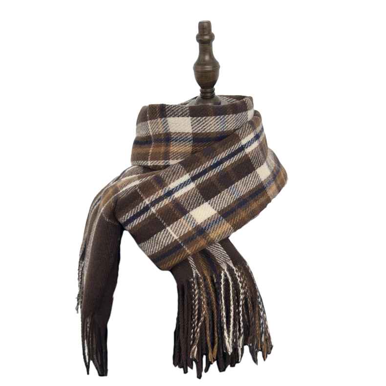 Autumn and Winter Plaid Versatile Warm Neck Shawl