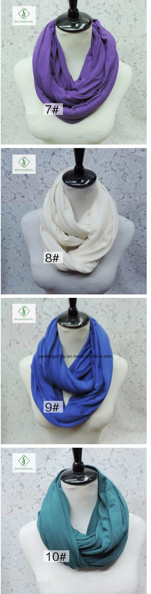 Europe Plain Cotton Neck Warmers Fashion Lady Scarf Factory