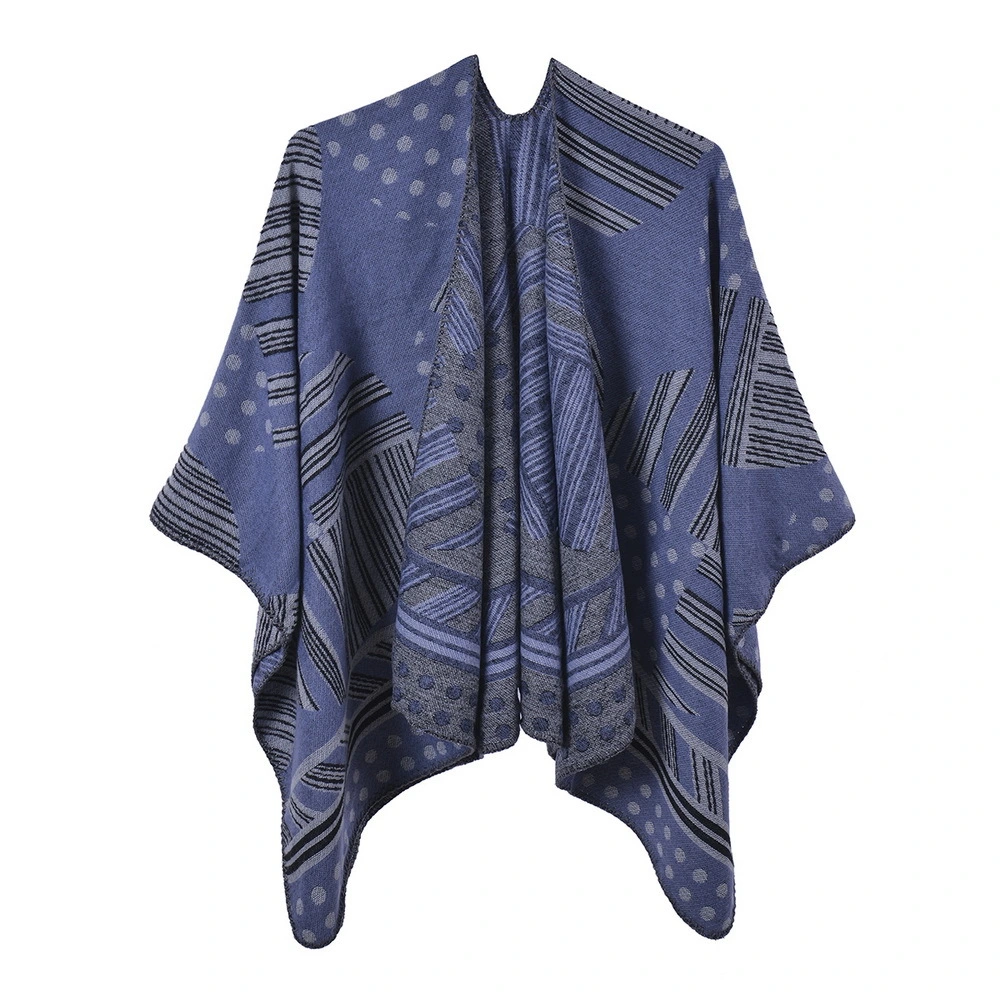 Women&prime;s Printed Tassel Open Front Poncho Cape Cardigan Wrap Shawl