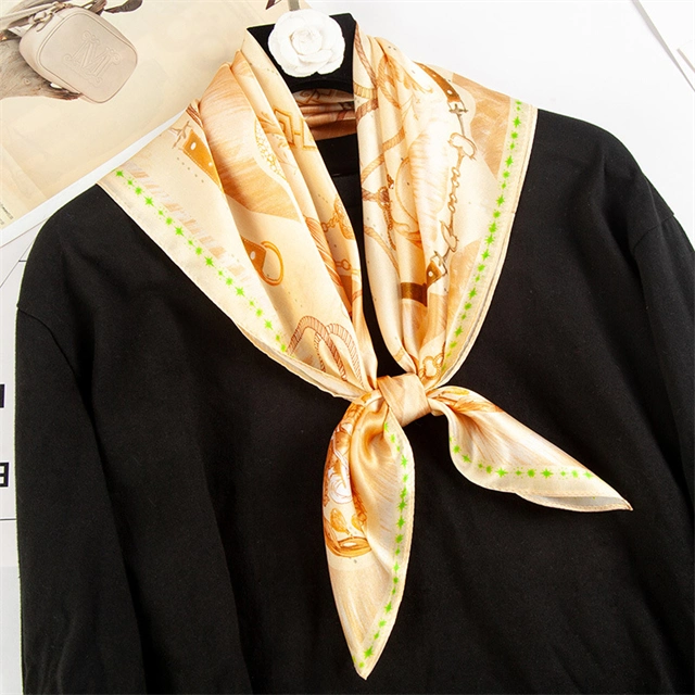 Women&prime;s Designer Scarves Luxury Brand Pattern Custom Long Silk Scarf