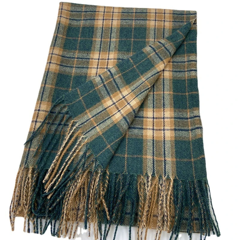 Woolen Adult Wool Scarf, Plaid Scarf,