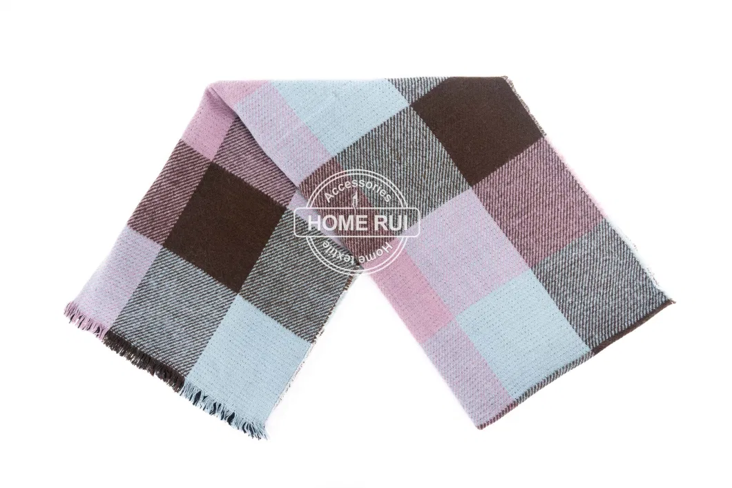 Home Rui Wholesale Outerwear Apparel Accessory Unisex Winter Warmth Multi Cashmere Tassel Classic Plaid Grids Windowpane Wraps Shawl Blanket Scarf