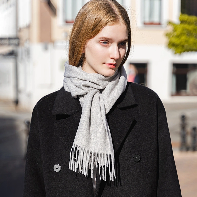 Winter Ladies Pure 100% Cashmere Scarves Shawls Designer Luxury Long Tassel Pashmina Wool Stoles Scarf for Women Men