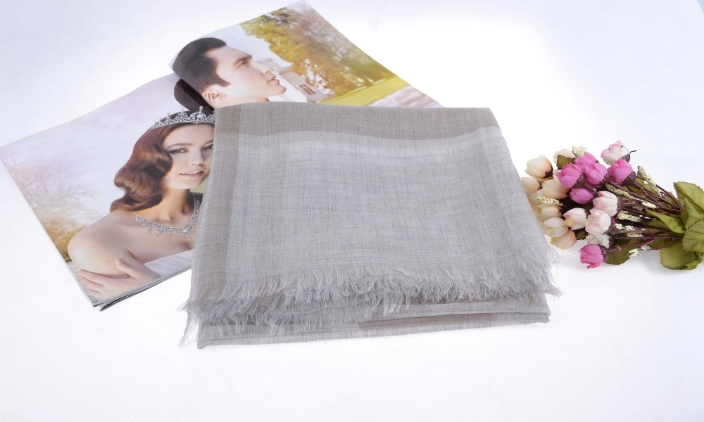 100% Worsted Alashan Cashmere Square Shawl in Plaid