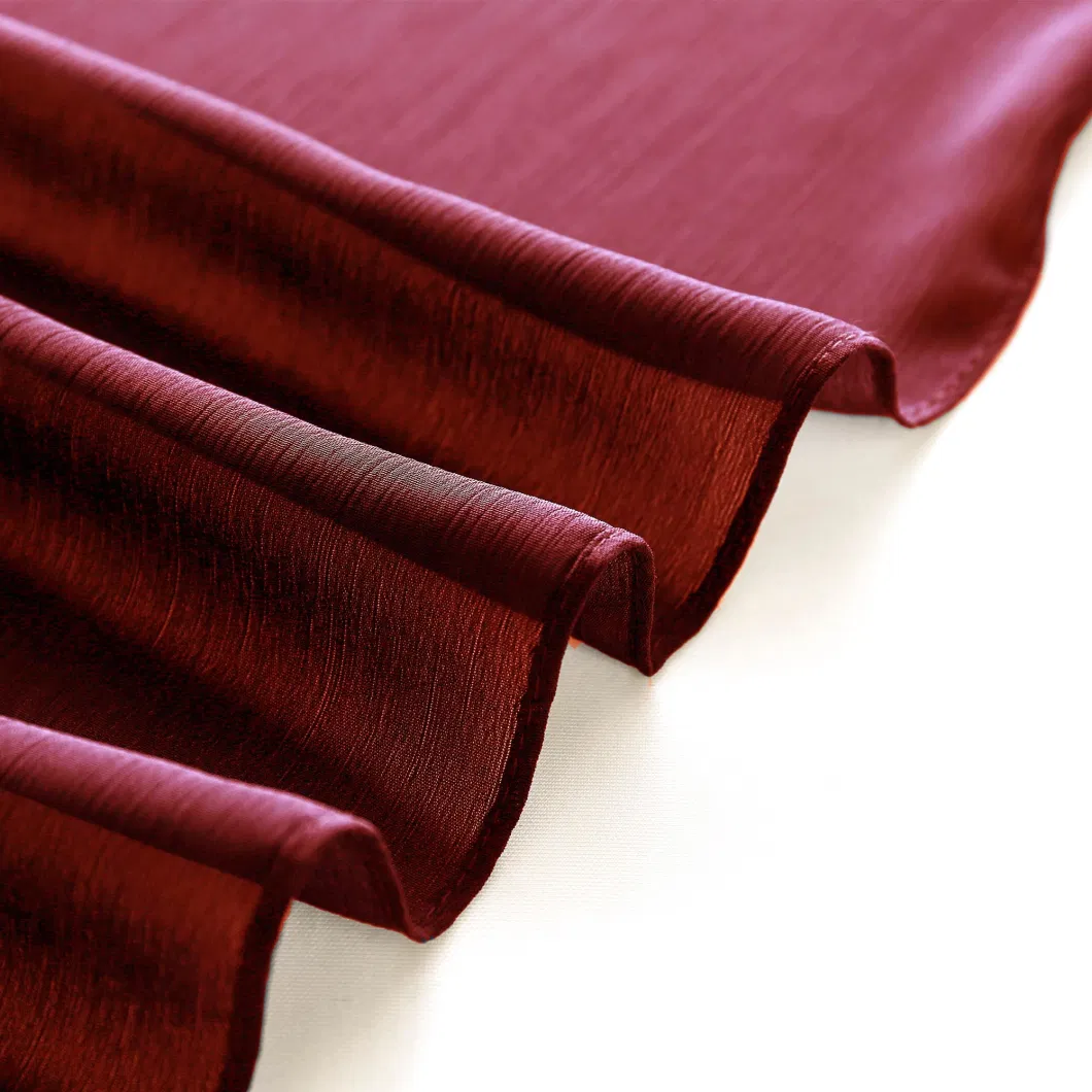 Popular Pure Burgundy Long Elegant Chiffon Shawls for Wedding Bridal