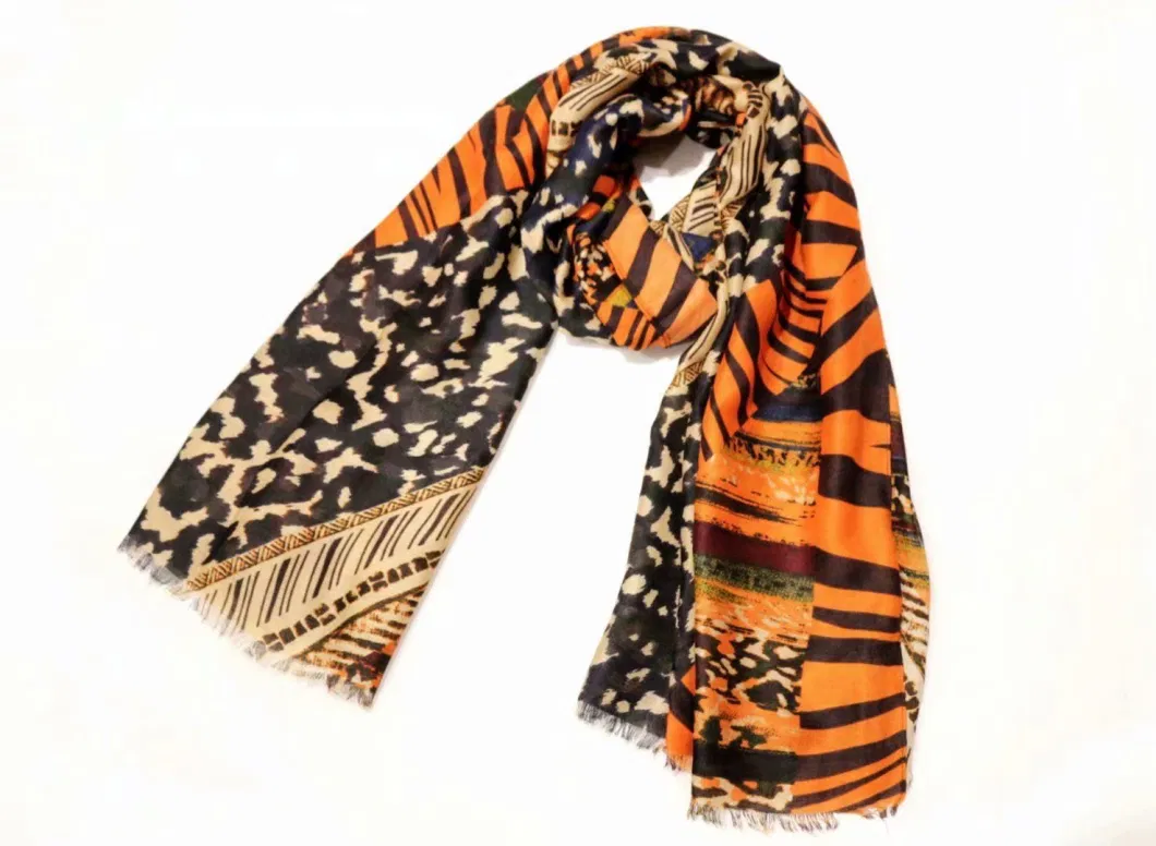 Zebra Stole Soft Animal Pattern Wraps Female Autumn Geometric Patchwork Shawl