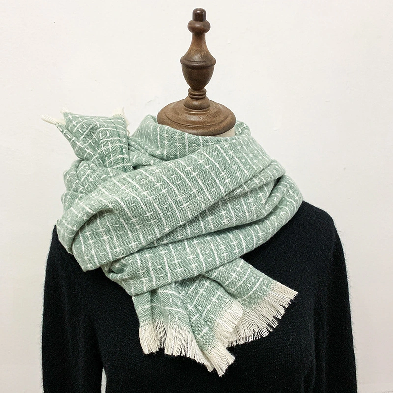 Classic Scarf Women, Super Soft Womens Mens Classic Cashmere Feel Wrap Scarf Plaid Scarves Check Tassel Scarves