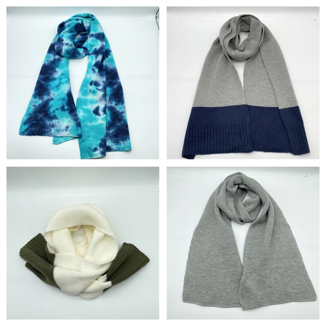 Winter Plaid Scarves Modern Stylish Tassel Women Knitted Scarves