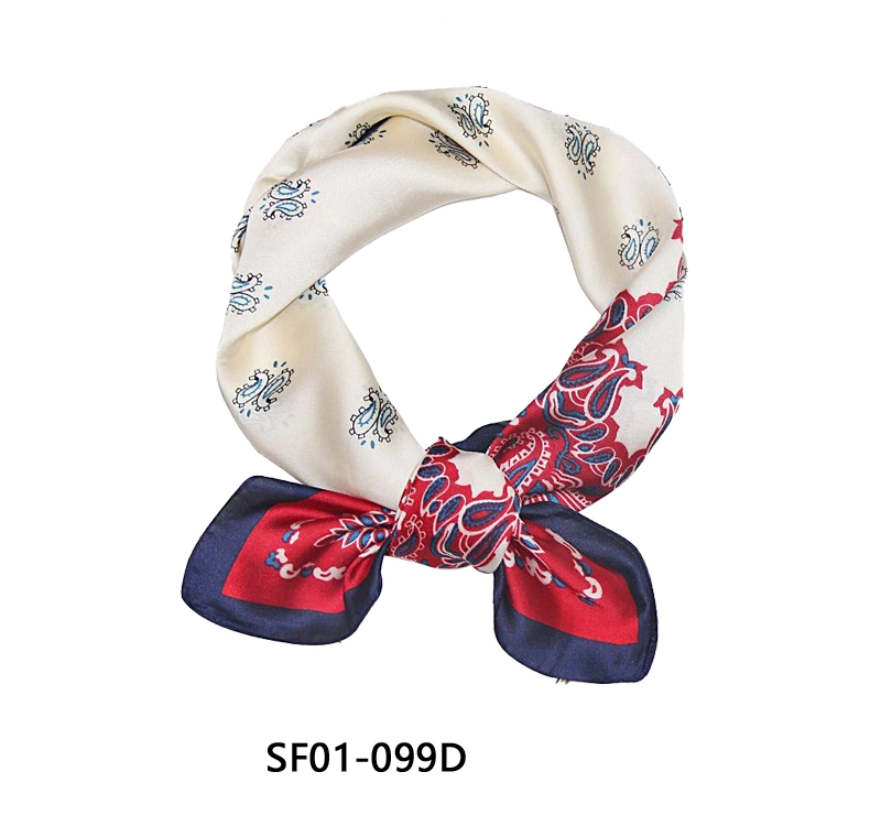 Women Square Neckerchief 2022 Spring Chiffon Scarves Paisley Printting Design Bandana Lady Fashion Headscarf Scarf for Ladies with Smooth Touch