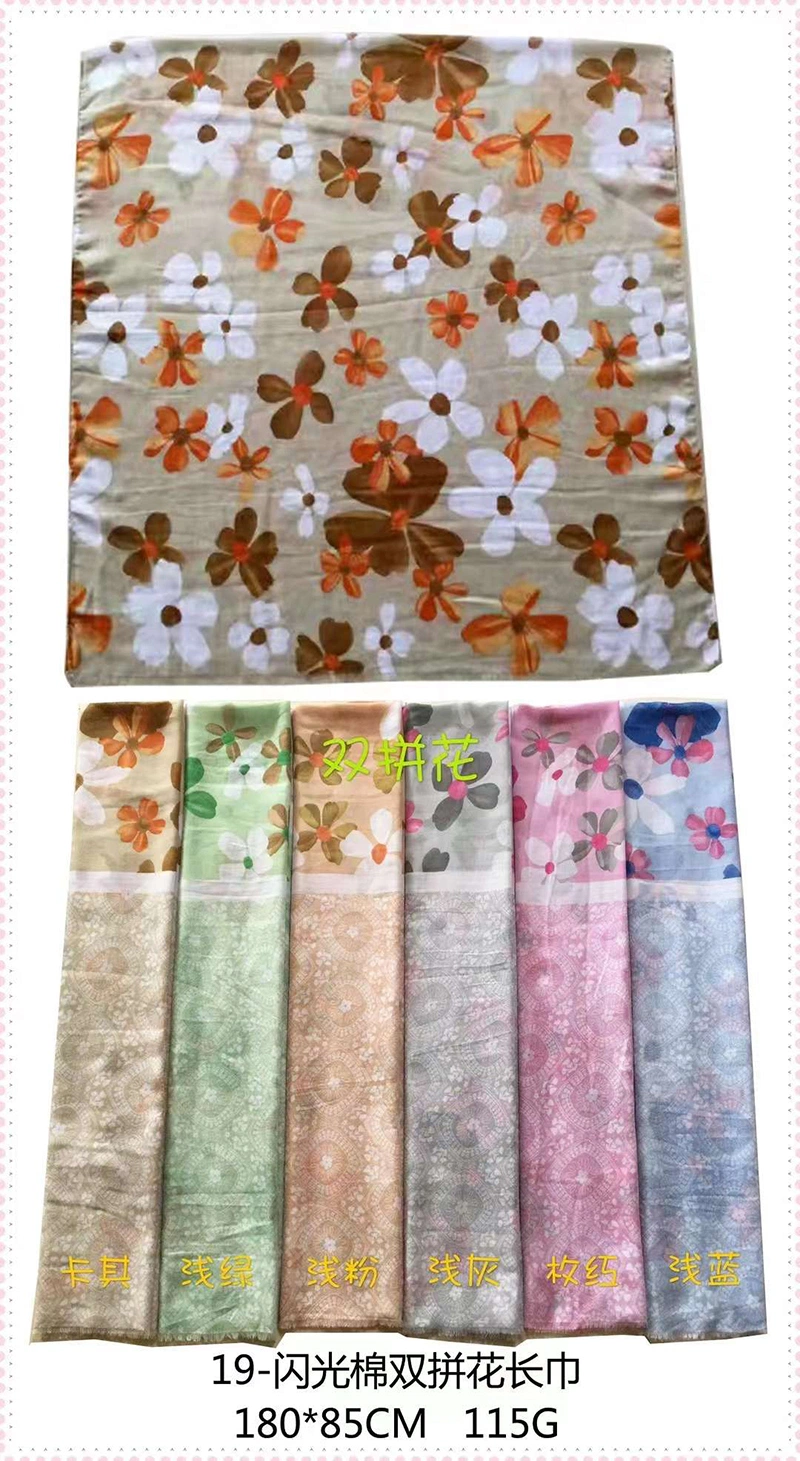 Spring Summer Fresh Elegant Cotton Linen Feel Scarf