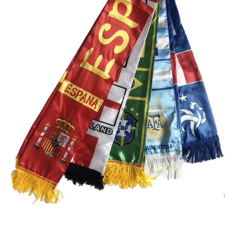 Customized Printed Design Scarf 100% Polyester/Knitted Polyester/Satin/Wool Football Scarf Customization