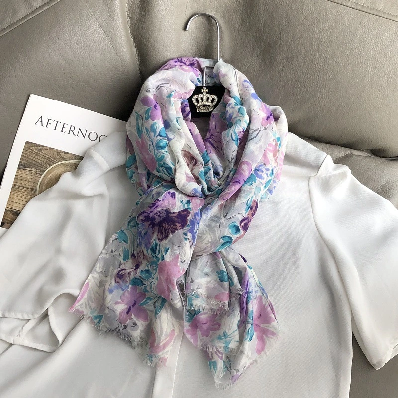 High Quality Satin Cotton Good Feel Women Long Scarf