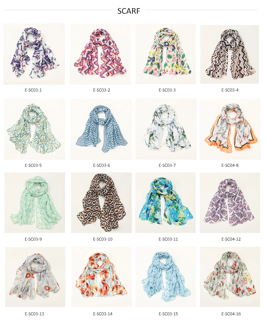 Spring Fashion Newly Latest Polyester Soft Scarf &amp; Shawls for Lady Women Stylish