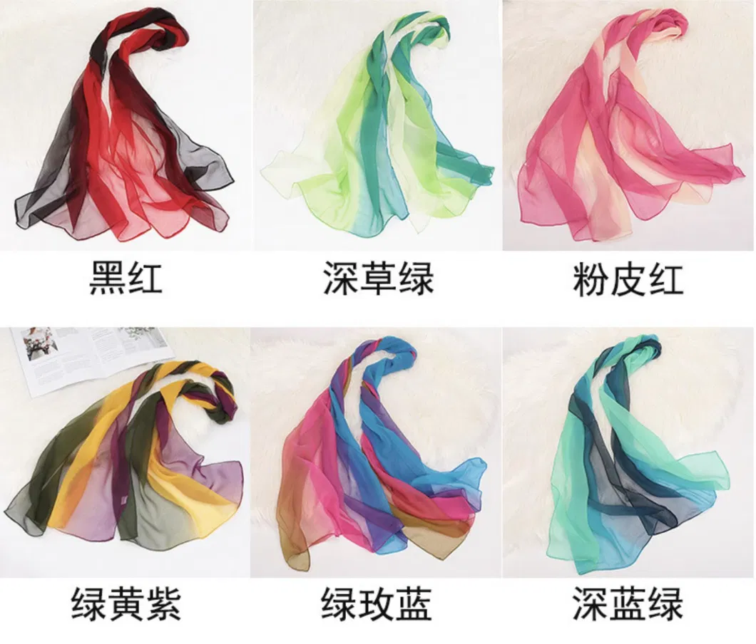 Vibrant Gradation Colors Scarf Scarves Summer Lady Scarves