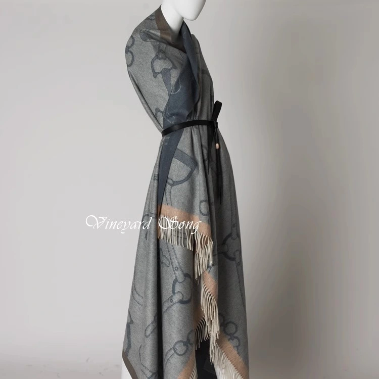 Lady Shawl England Style Thickened Woven Jacquard Oversized Cashmere Scarf