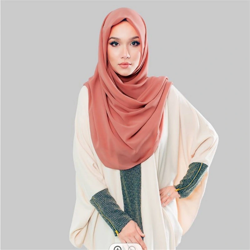 Latest Design Bubble Chiffon Hijab Fashion Luxury Plain Color Thick Malaysia Head Scarf