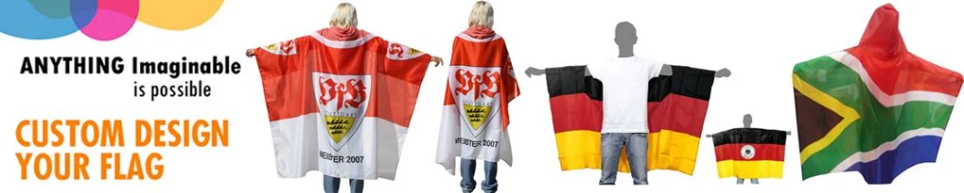 3X5FT Polyester Body Cape Flag for Sports Fans