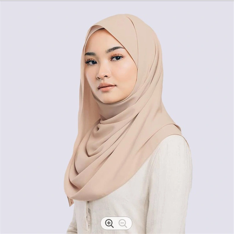 Latest Design Bubble Chiffon Hijab Fashion Luxury Plain Color Thick Malaysia Head Scarf