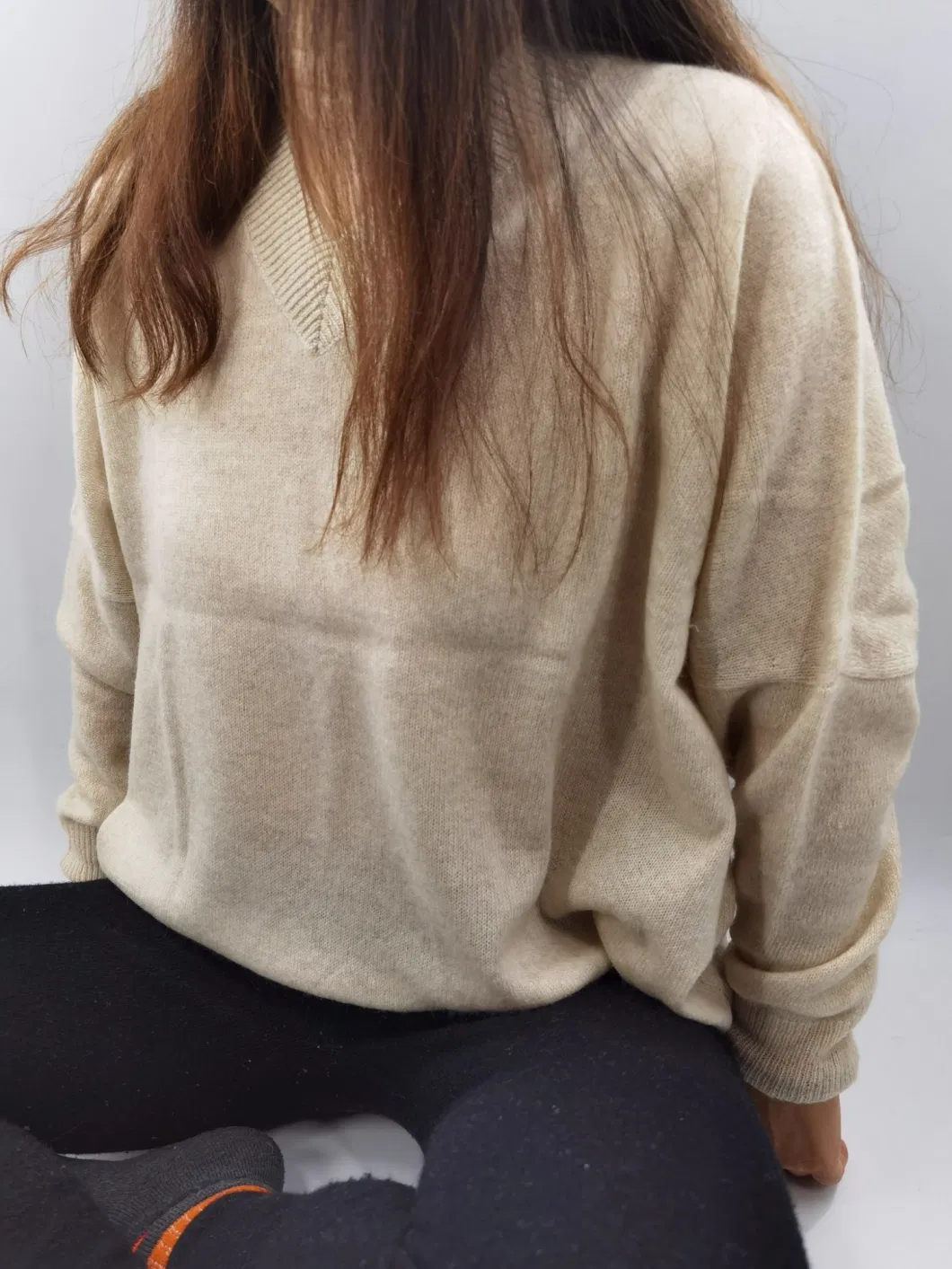 Cashmere V Loose Poncho Sweaters