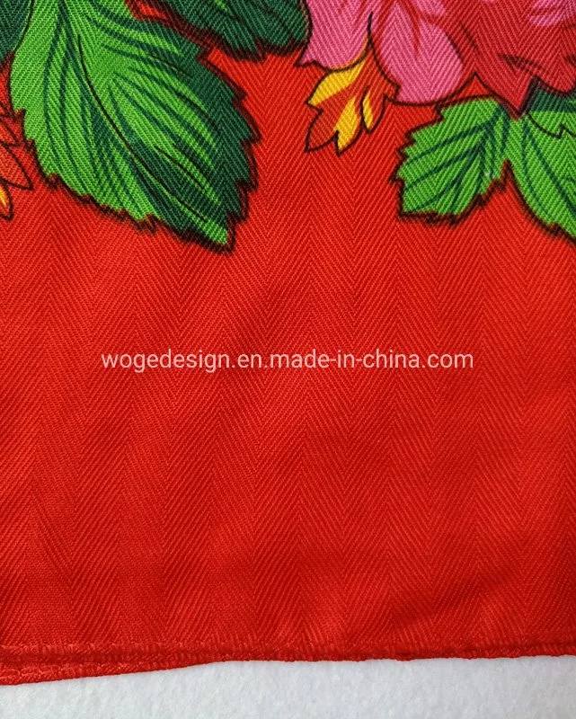 140*140cm Maxi Woge Unique Bright Muffler Dress Scarves Women Print Polyester Fabric Square Factory Floral Shawl