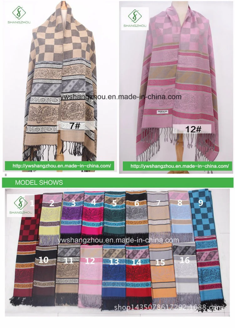 Nepal Style Small Plaid Jacquard Scarf Fashion Pashmina Shawl