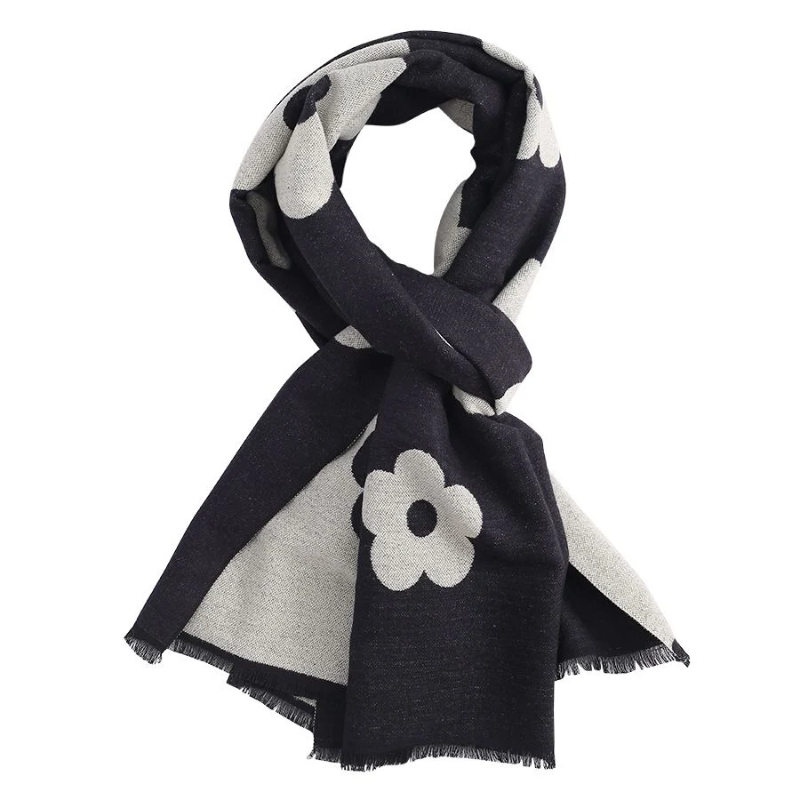 Pure Accessories Terry Flowers Scarf Pashmina Scarves Female Winter Warm Wool Scarf