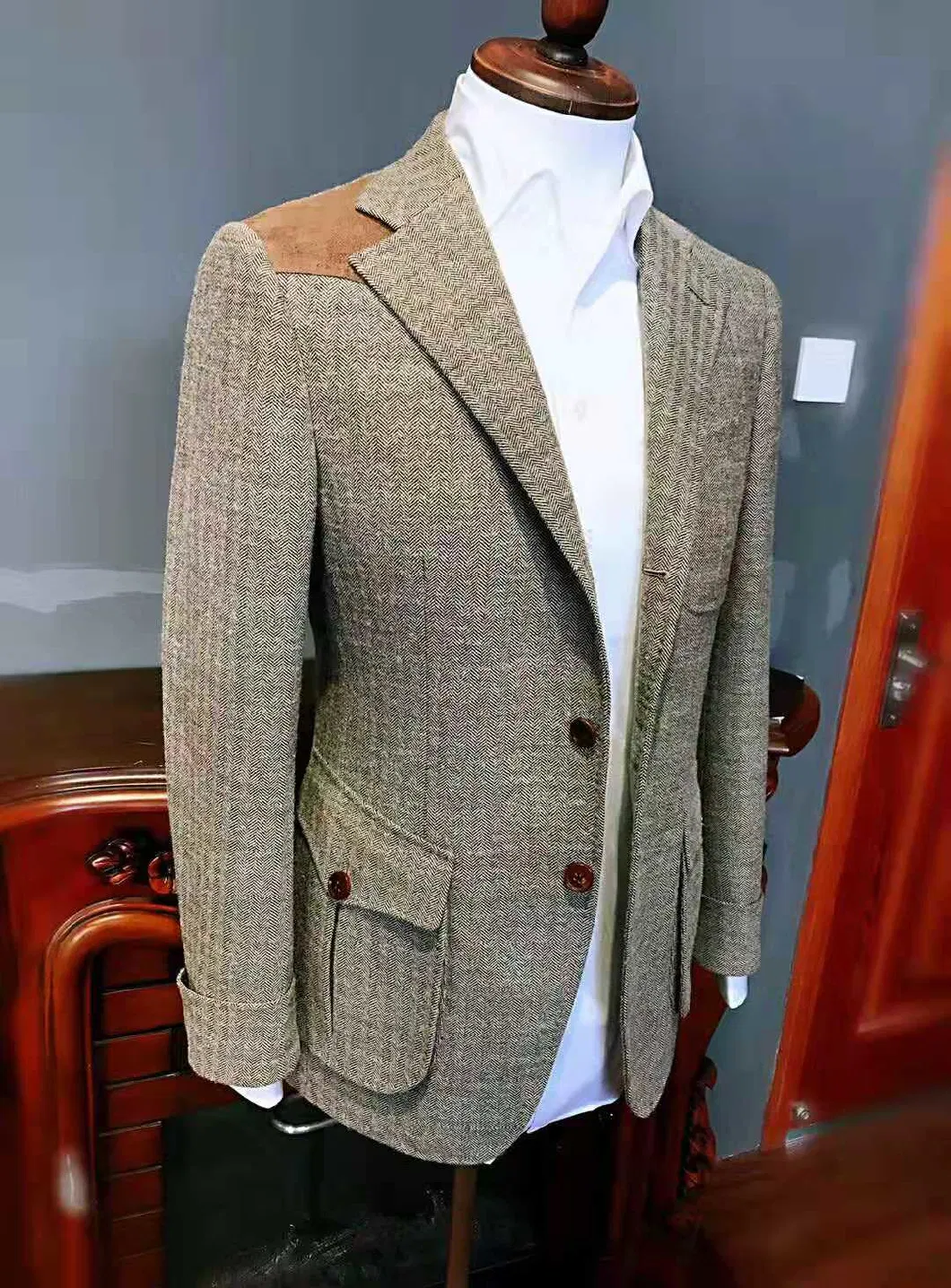 Mens Suit Jacket Blazer One Button Shawl Lapel Long Sleeve Designer Dress Coat