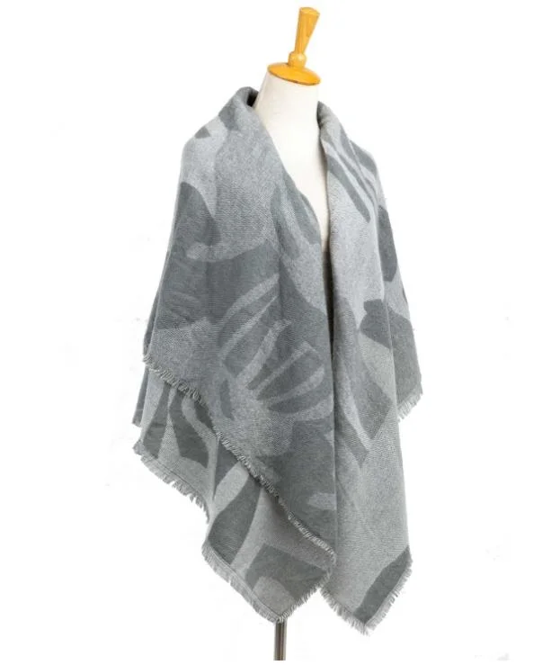 Factory Quality Ladies Classical Acrylic Woven Scarf Wrap Poncho Shawl