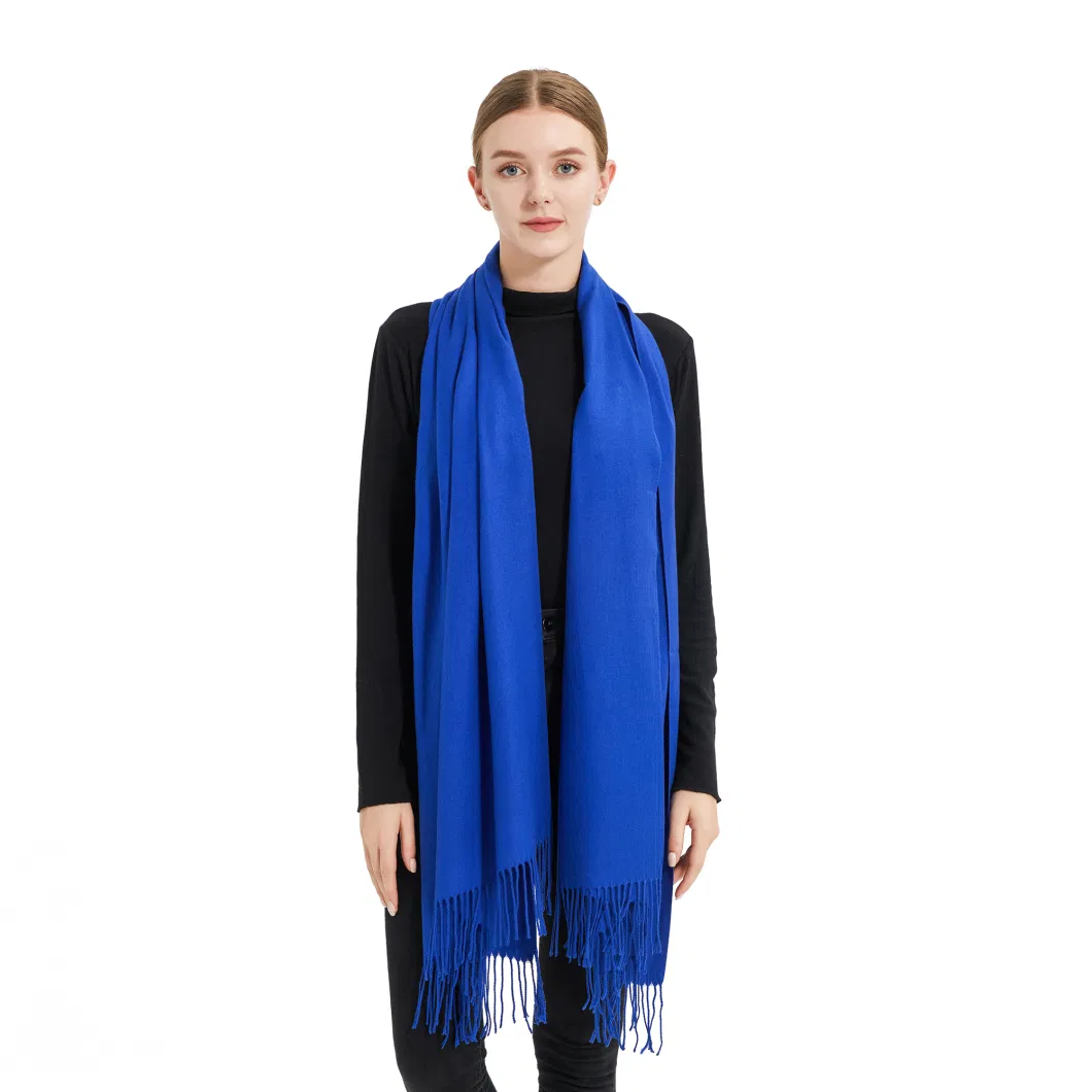 Fashionable Royal Blue Capes Tassels Pashmina Women Shawls