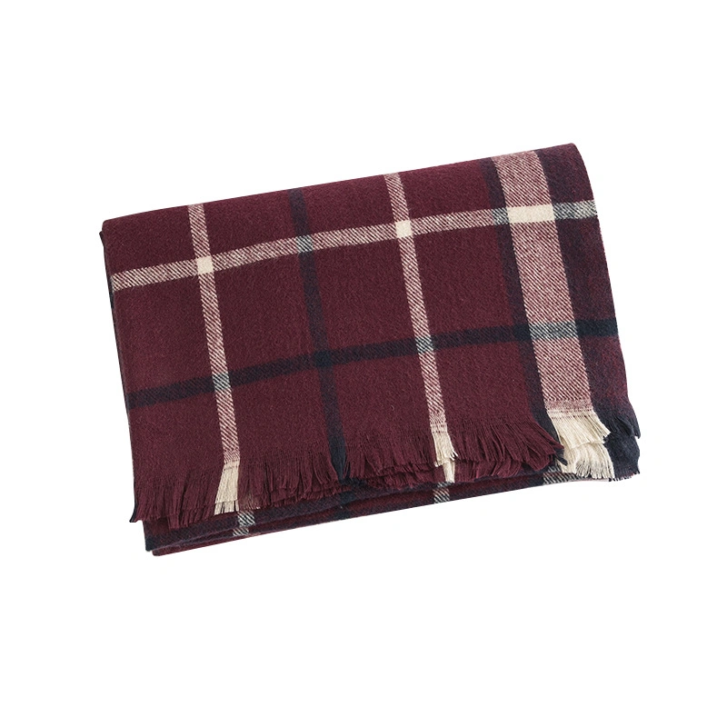 Classic Tartan Merino Scarves Woolen Plaid Scarf