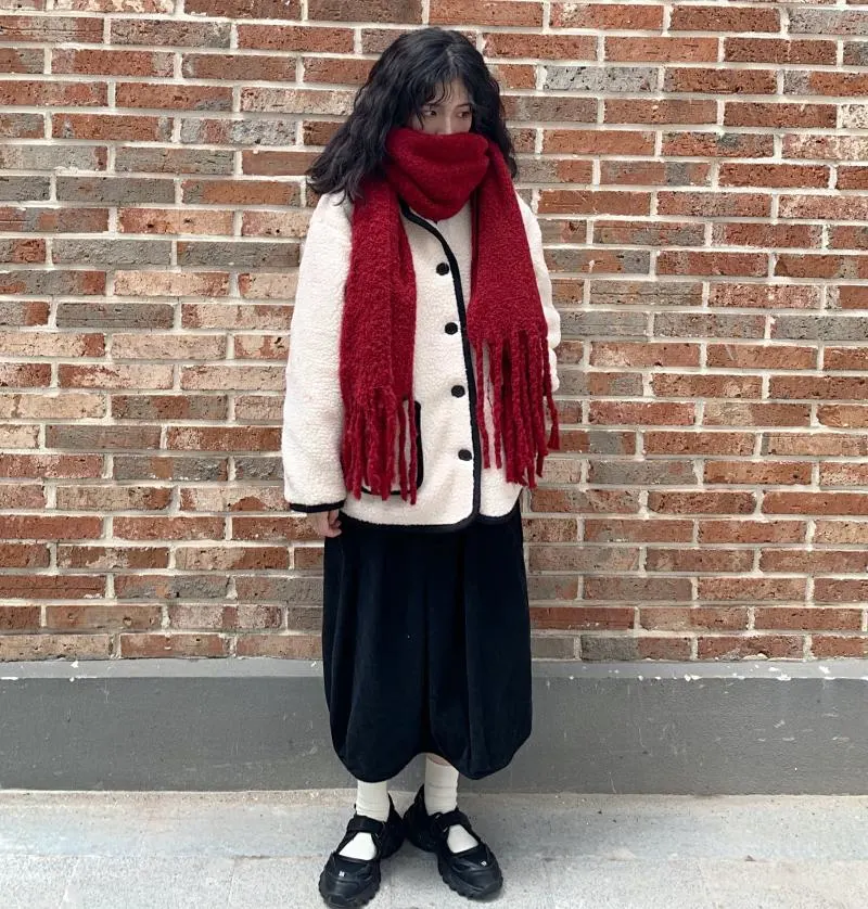 Women&prime;s Winter Soft Plaid Long Fuzzy Chunky Oblong Shawl