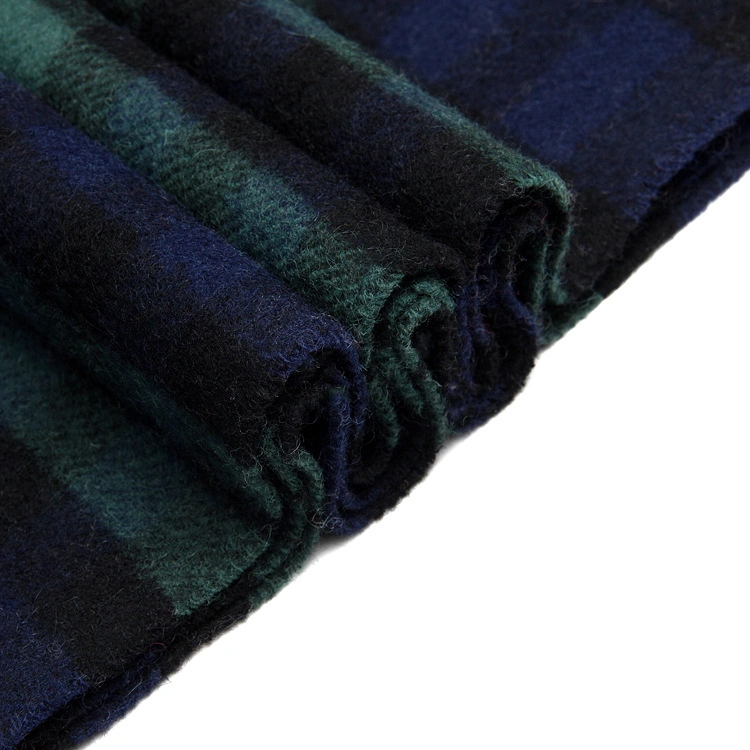 New Blue Green Checkered Shawl Thick Warm Wool Women&prime;s Scarf