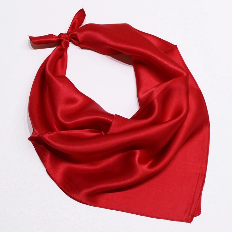 Popular Customise Women Lightweight Silk Like Hair Scarfs in Red