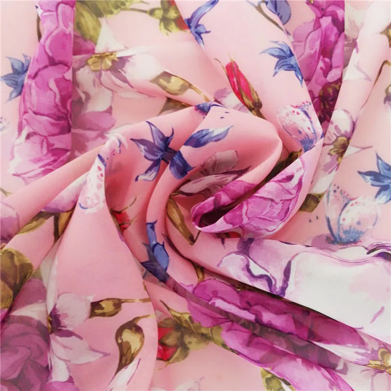 Polyester Satin Printed Fabrics Women Apply to Ms Print Dress Dress and Scarf Shawl