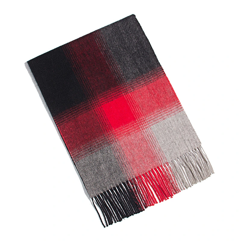 100%Wool Tartan Check Plaid Block Wool Scarf for Women