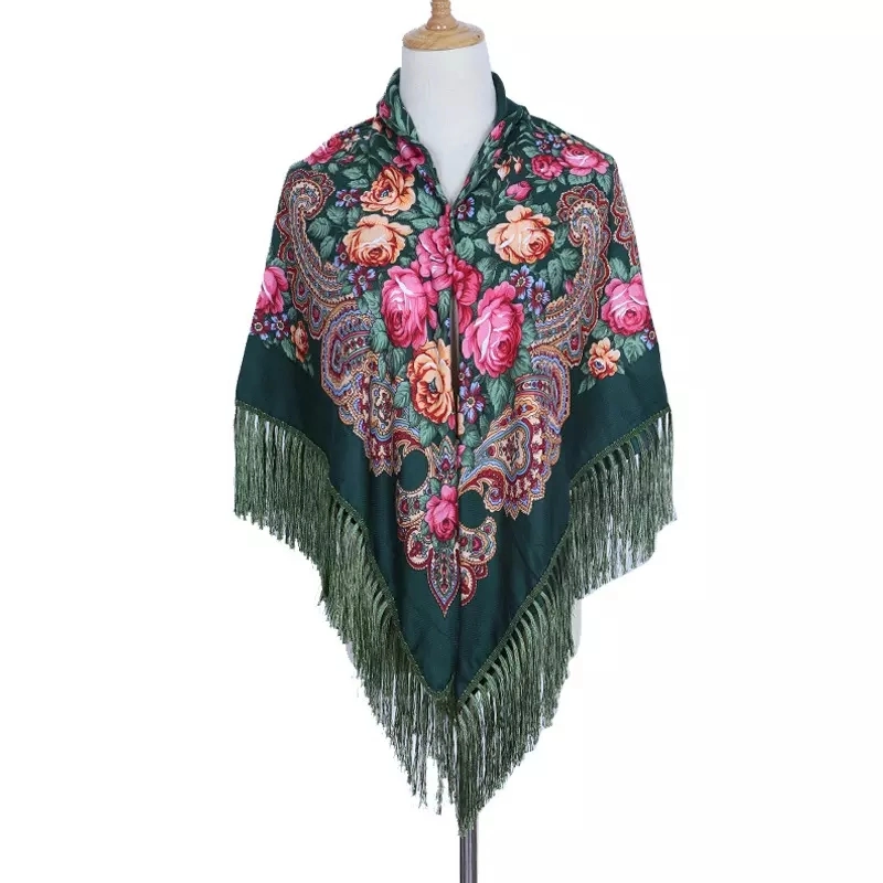 Hot Sale Print Women Shawls Oversized Warm Flower Blanket Scarf