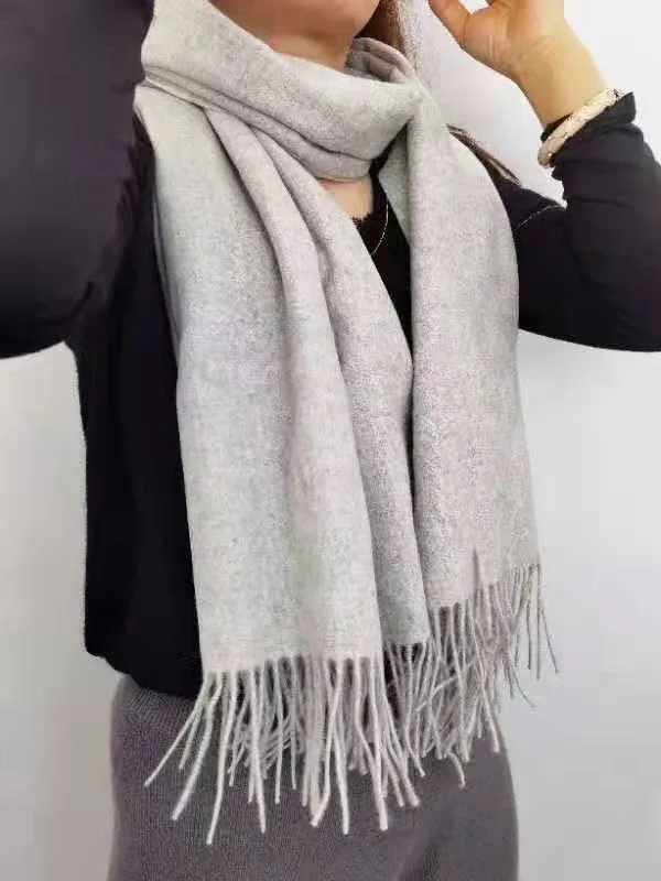 Cashmere Wave Beige Grey Shawl