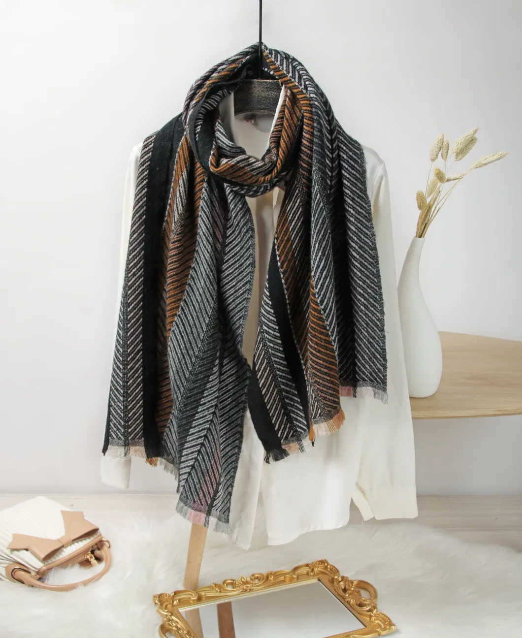 High Quality Super Soft Colorful Winter Fashionable Women Wool Scarf/Wool Shawl