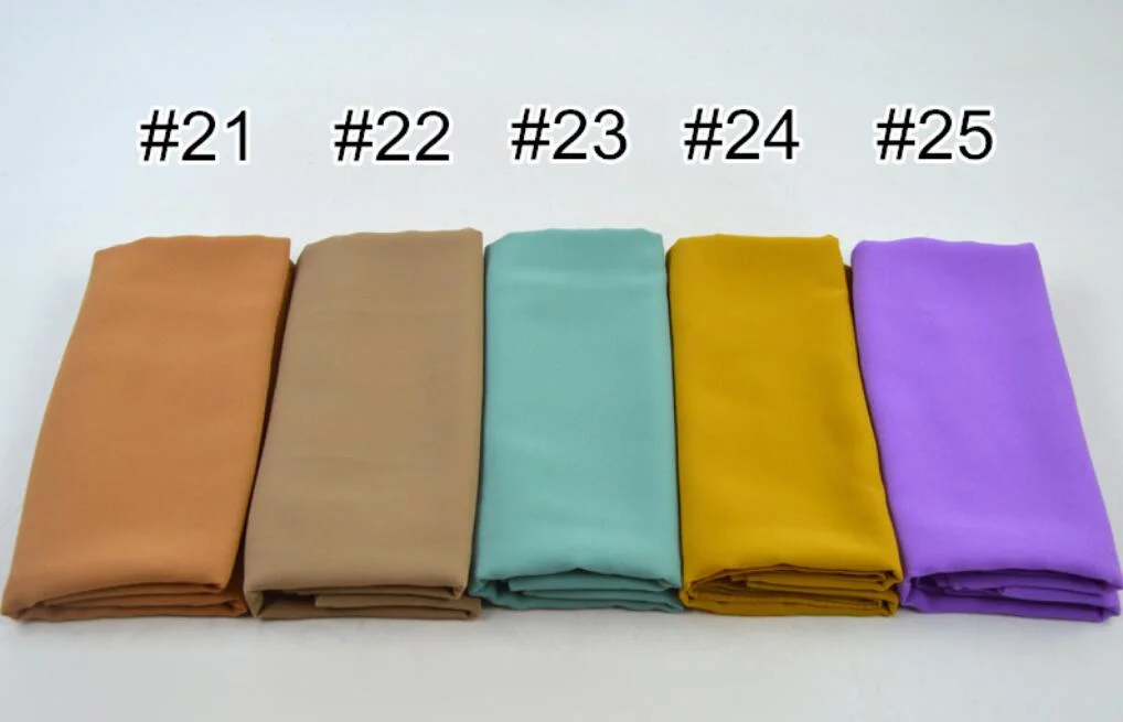 Women Muslim Satin Scarf Wrap Hijab Long Scarves Headwear Solid Color Scarves