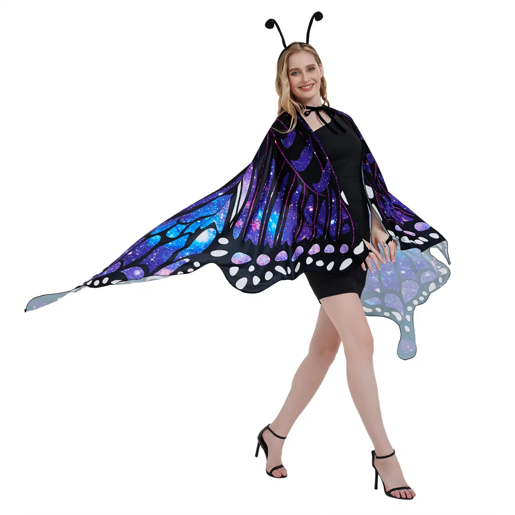 Adult Butterfly Wings Costumes Women Halloween Costume Colorful Butterfly Wing Cape Shawl