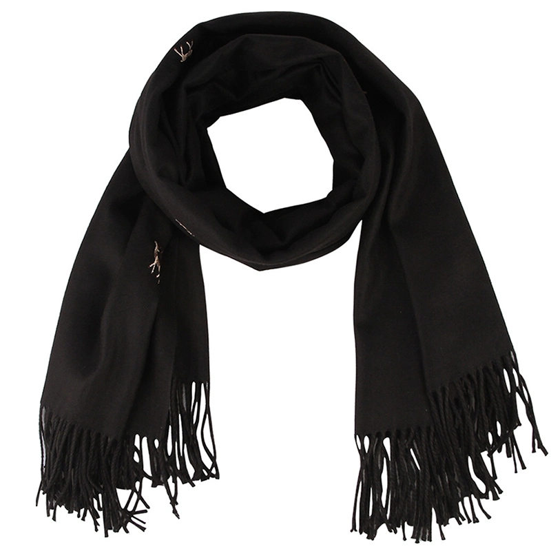 Embroidered Cashmere Scarf Shawl Thickened Long Fringed Scarf